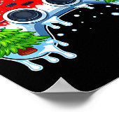 Video Game Controller Christmas Santa Hat Gamer Bo Poster (Ecke)