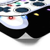 Video Game Controller Christmas Santa Hat Gamer Bo Poster (Ecke)