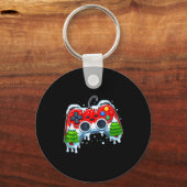 Video Game Controller Christmas Santa Hat Gamer Bo Schlüsselanhänger (Vorderseite)