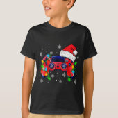 Video Game Controller Christmas Santa Hat Gamer Bo T-Shirt (Vorderseite)