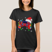 Video Game Controller Christmas Santa Hat Gamer Bo T-Shirt (Vorderseite)