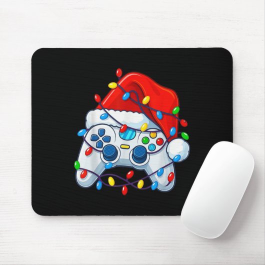 Video Game Controller Christmas Santa Hat Gamer Fu Mousepad (Mit Mouse)