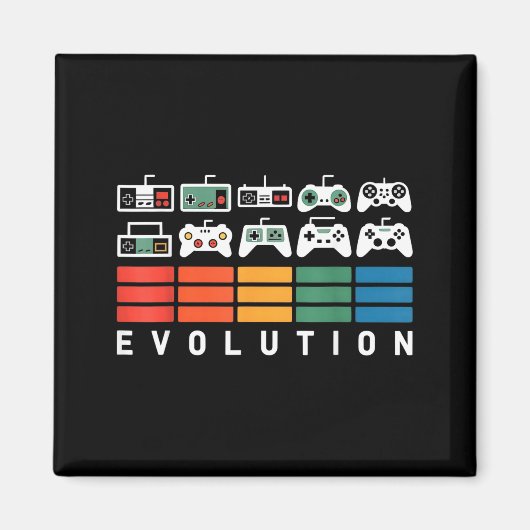 Video Game Controller Evolution 80s 90s Retro Gami Magnet (Vorne)