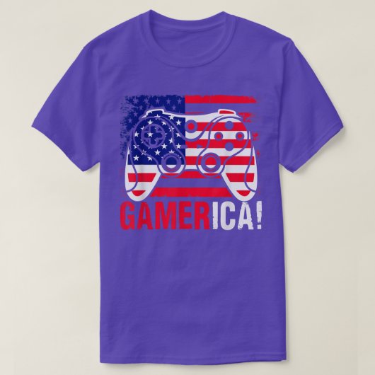 Video Game Controller Funny Gameric American Flag  T-Shirt (Design vorne)
