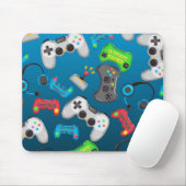 Video Game Controller Gamer Fun farbenfroh Mousepad (Mit Mouse)