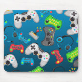 Video Game Controller Gamer Fun farbenfroh Mousepad (Vorne)