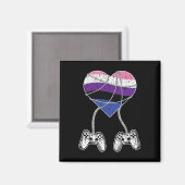 Video-Game-Controller Gender-Fluid-Pride Gaming LG Magnet (Vorderseite/Rückseite)