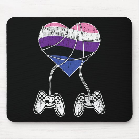 Video-Game-Controller Gender-Fluid-Pride Gaming LG Mousepad (Vorne)