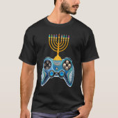 Video Game Controller Hanukkah 2022 Menorah Candle T-Shirt (Vorderseite)