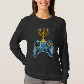 Video Game Controller Hanukkah 2022 Menorah Candle T-Shirt (Vorderseite)