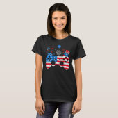 Video Game Controller Happy 4th Of July US America T-Shirt (Vorne ganz)