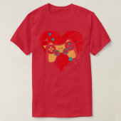 Video Game Controller Heartbeat Valentine's Gamer T-Shirt (Design vorne)