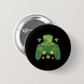 Video Game Controller Irish Gamer Boys Happy St Pa Button (Vorne & Hinten)