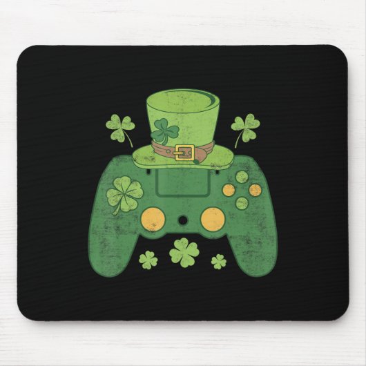 Video Game Controller Irish Gamer Boys Happy St Pa Mousepad (Vorne)