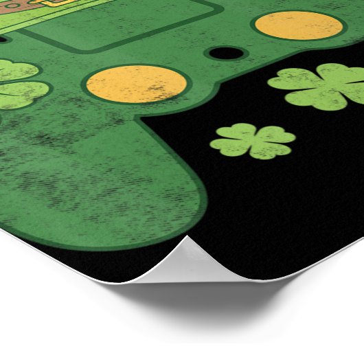 Video Game Controller Irish Gamer Boys Happy St Pa Poster (Ecke)