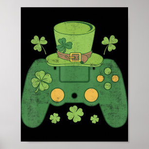 Video Game Controller Irish Gamer Boys Happy St Pa Poster