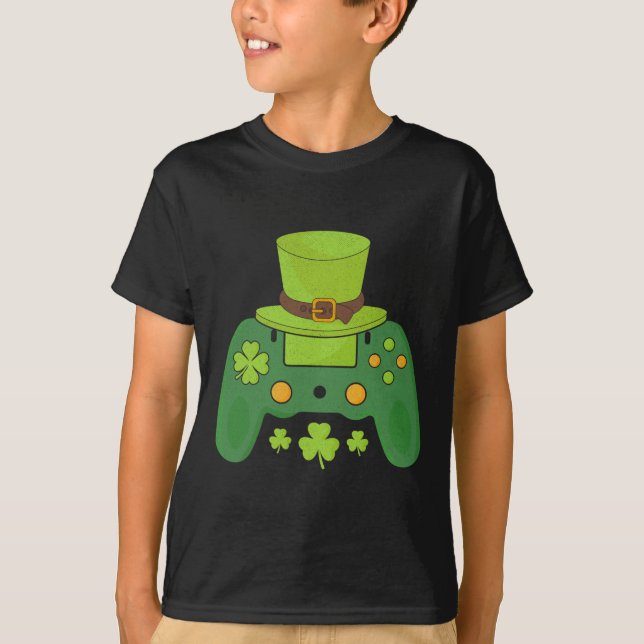 Video Game Controller Irish Gamer Boys Happy St Pa T-Shirt (Vorderseite)