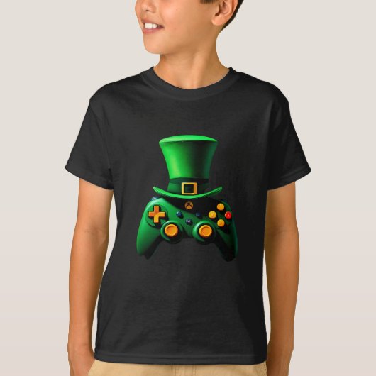Video Game Controller Irish Gamer Boys ST.Patrick T-Shirt (Vorderseite)
