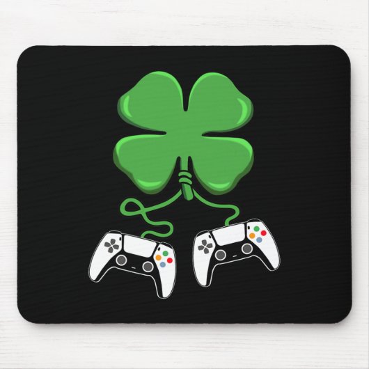 Video Game Controller Irish Gamer Boys St Patricks Mousepad (Vorne)