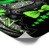 Video Game Controller Irish Gamer Boys St Patricks Poster (Ecke)