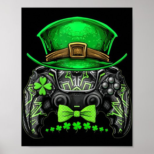 Video Game Controller Irish Gamer Boys St Patricks Poster (Vorne)