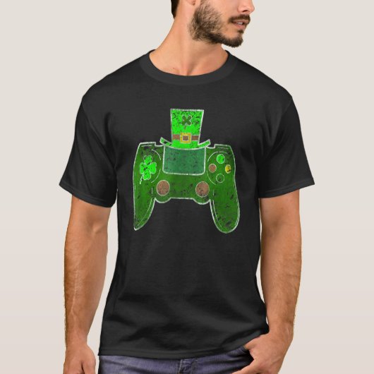 Video Game Controller Irish Gamer Boys St Patricks T-Shirt (Vorderseite)