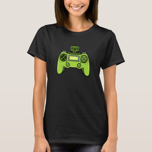 Video Game Controller Irish Gamer Boys St Patricks T-Shirt (Vorderseite)