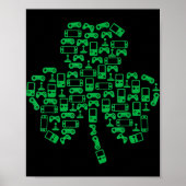 Video Game Controller Kleeblatt Irish Gamer St Pat Poster (Vorne)