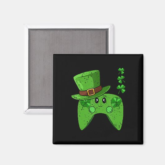 Video-Game-Controller-Kleeblatt St Patricks Day Ga Magnet (Vorderseite/Rückseite)