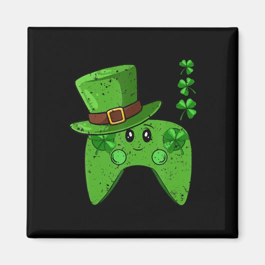 Video-Game-Controller-Kleeblatt St Patricks Day Ga Magnet (Vorne)