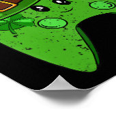 Video-Game-Controller-Kleeblatt St Patricks Day Ga Poster (Ecke)