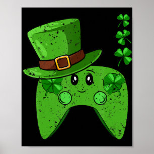 Video-Game-Controller-Kleeblatt St Patricks Day Ga Poster