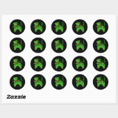 Video-Game-Controller-Kleeblatt St Patricks Day Ga Runder Aufkleber (Blatt)
