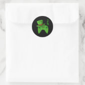 Video-Game-Controller-Kleeblatt St Patricks Day Ga Runder Aufkleber (Tasche)