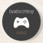 Video Game Controller, Let's Play, Red & Green Art Getränkeuntersetzer (Vorne)