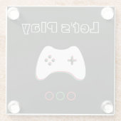 Video Game Controller, Let's Play, Red & Green Art Glasuntersetzer (Rückseite)