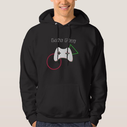 Video Game Controller, Let's Play, Red & Green Art Hoodie (Vorderseite)