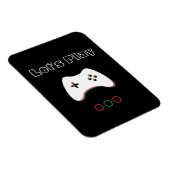 Video Game Controller, Let's Play, Red & Green Art Magnet (Rechte Seite)