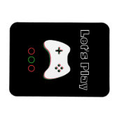 Video Game Controller, Let's Play, Red & Green Art Magnet (Horizontal)