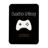 Video Game Controller, Let's Play, Red & Green Art Magnet (Vertikal)