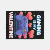 Video Game Controller Pixel Hearts For Valentine's Fleecedecke (Vorderseite (Horizontal))