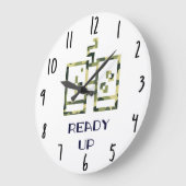 Video Game Controller Ready Up Gamer Große Wanduhr (Winkel)