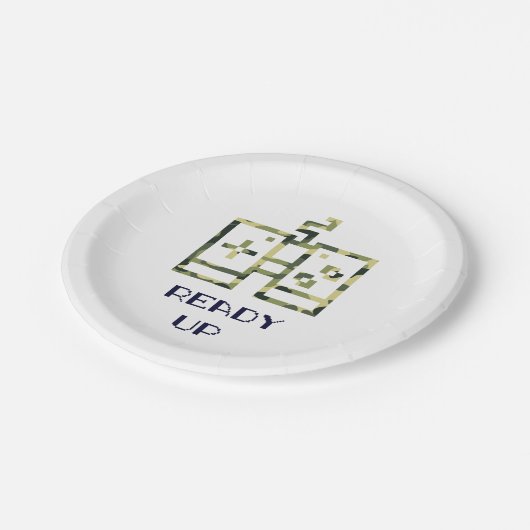 Video Game Controller Ready Up Gamer Pappteller (Schrägansicht)