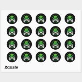 Video Game Controller Shamrock Gamer St. Patrickst Runder Aufkleber (Blatt)