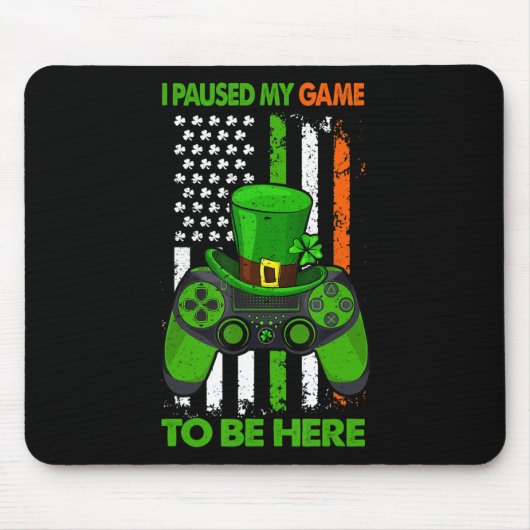 Video Game Controller St Patricks Kleeblatt Irish Mousepad (Vorne)