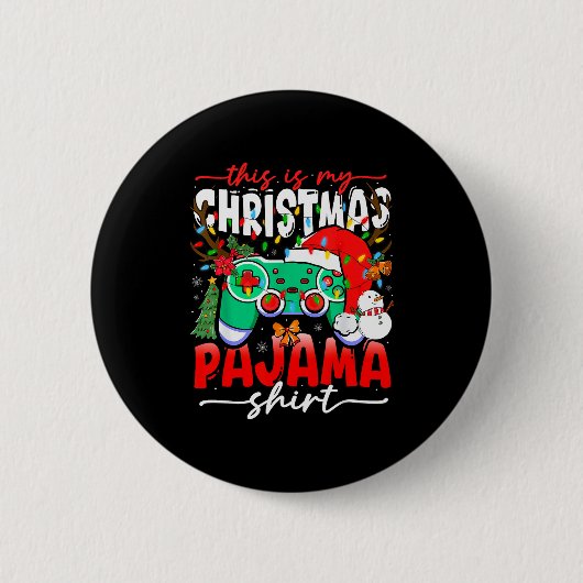 Video Game Controller This Is My Christmas Pajama Button (Vorderseite)