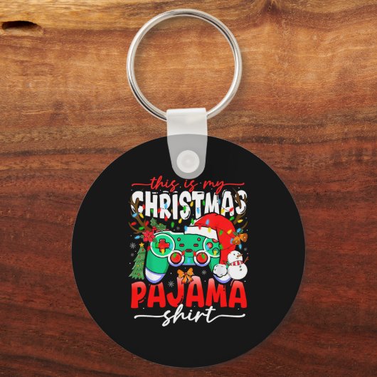 Video Game Controller This Is My Christmas Pajama Schlüsselanhänger (Vorderseite)