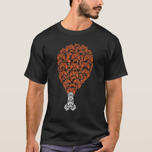 Video-Game Controller Turkey Leg Thanksgiving Gami T-Shirt (Vorderseite)