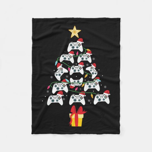 Video Game Controller Weihnachten Weihnachtsbaum W Fleecedecke (Vorderseite)