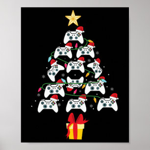 Video Game Controller Weihnachten Weihnachtsbaum W Poster